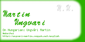 martin ungvari business card