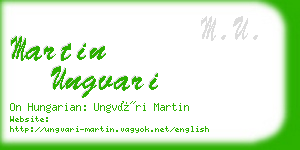 martin ungvari business card